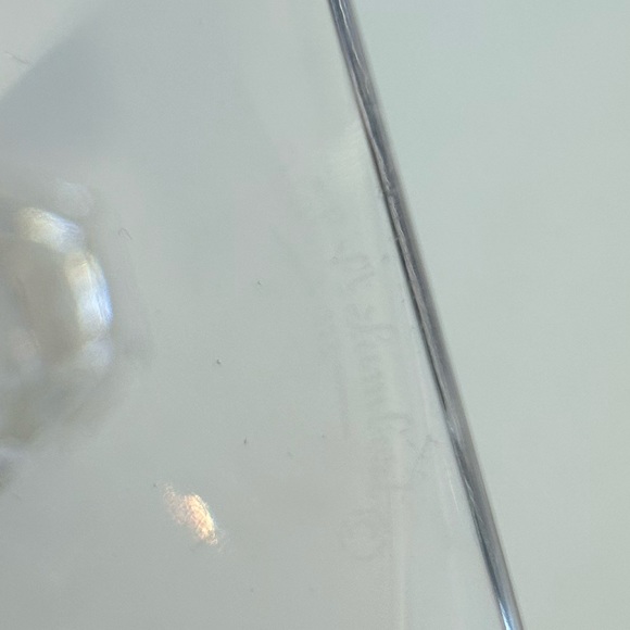 Val St Lambert Gardenia fine crystal 9.5” designer signed etched set of two - Picture 6 of 6